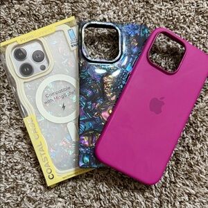 Apple MagSafe Compatible iPhone 16 pro max Cases - Pink, Black, Multicolor